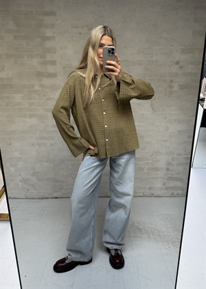 Tinsi check skjorte Gartner Green/Beige Boii Studios 